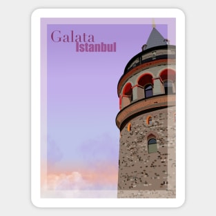 Istanbul Galata Tower Art Print Sticker